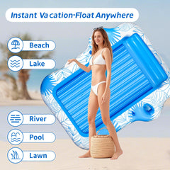 JIANYHW pool float with two snack trays for drinks and snacks within reach