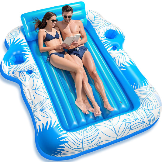 JIANYHW inflatable adult lounger 85x71 for spacious sunbathing and relaxation.
