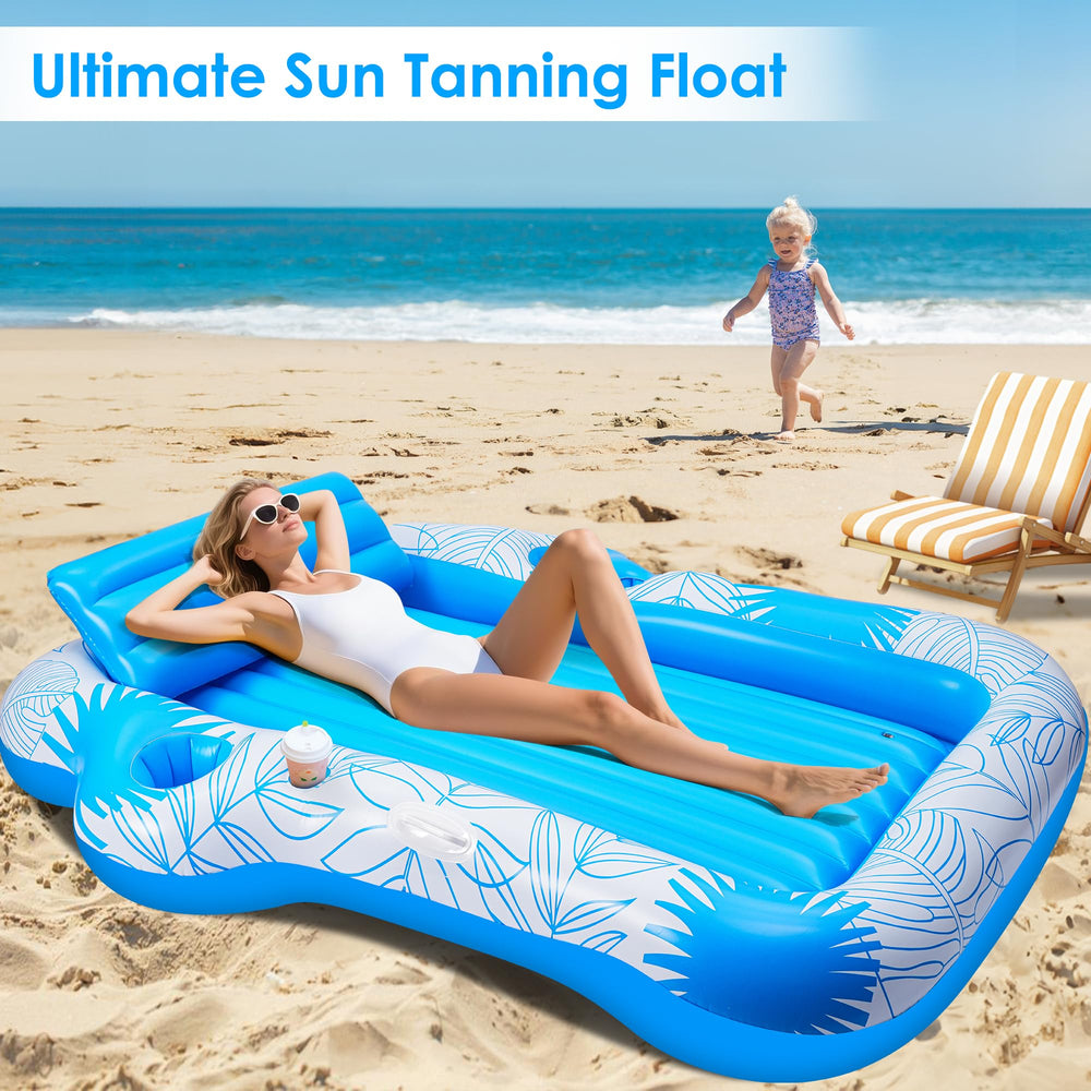 Multi-use float for lake, pool, or backyard relaxation.