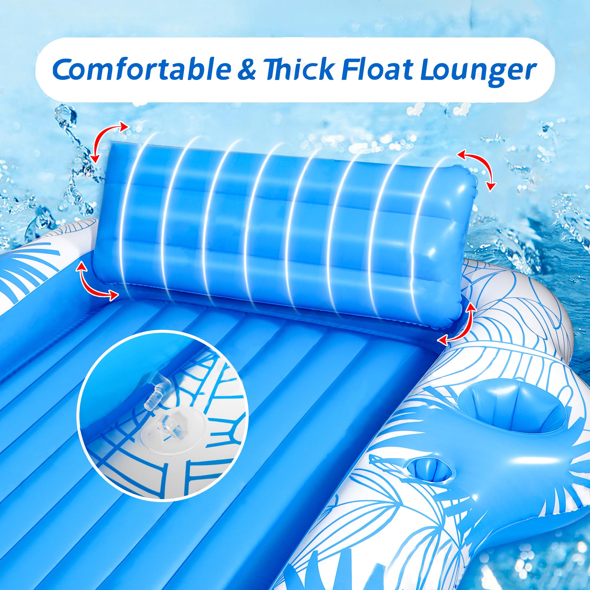 Snack trays on the pool float for drinks and treats.