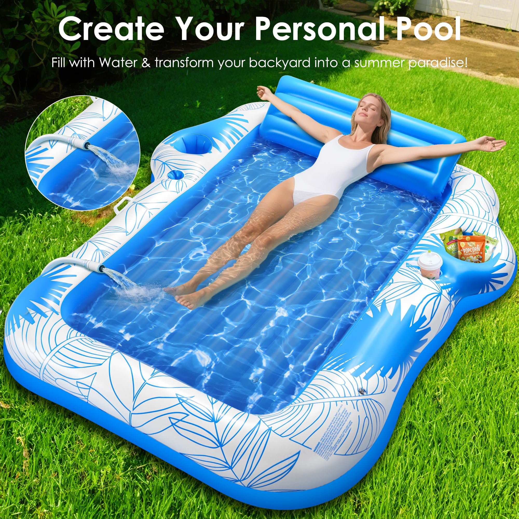 Water-filled tanning bed to stay cool while sunbathing.