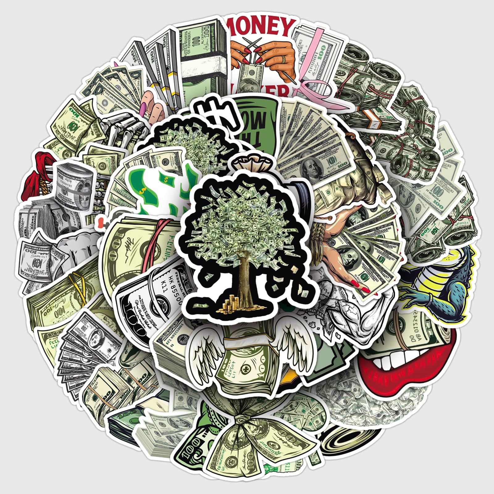 Jictegb dollar sticker set with cartoon designs for notebooks and gifts