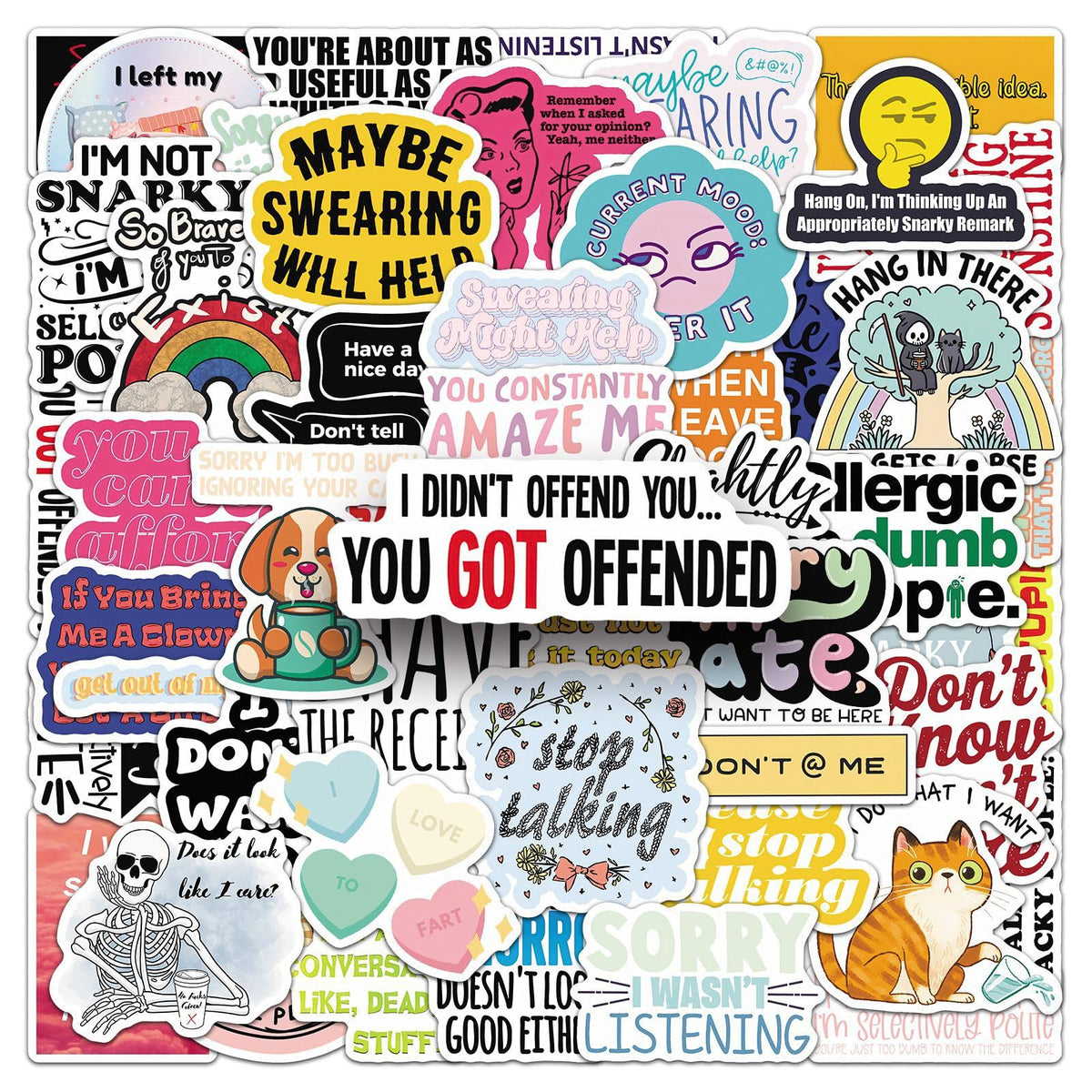 Jictegb Snarky Stickers for laptops add personality and motivation.