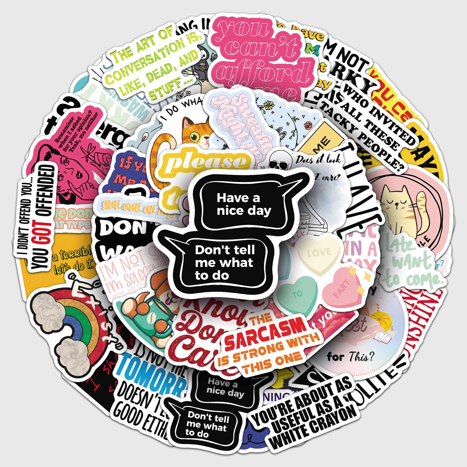 Jictegb Snarky Stickers for students support daily study motivation.