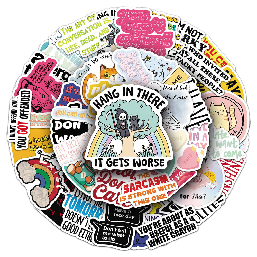 Jictegb Snarky Stickers for water bottles resist splashes and wear.