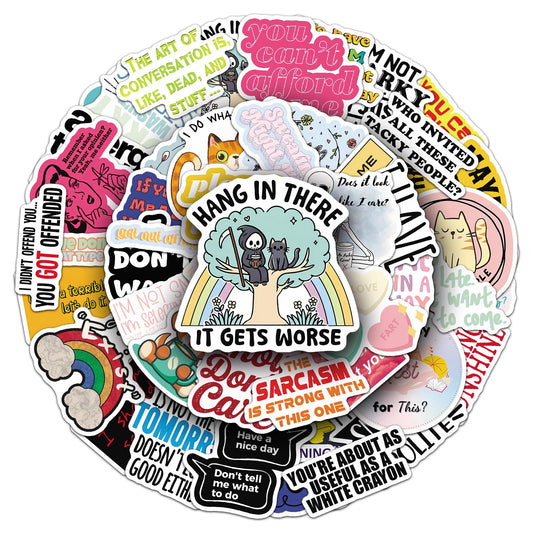 Jictegb Snarky Stickers for water bottles resist splashes and wear.