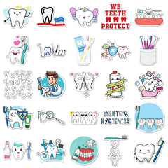 Jictegb Tooth Stickers close-up with glossy vinyl finish.