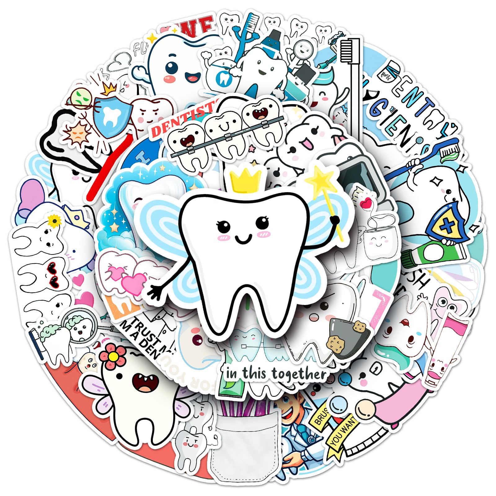 Jictegb Tooth Stickers easy to apply on smooth surfaces.