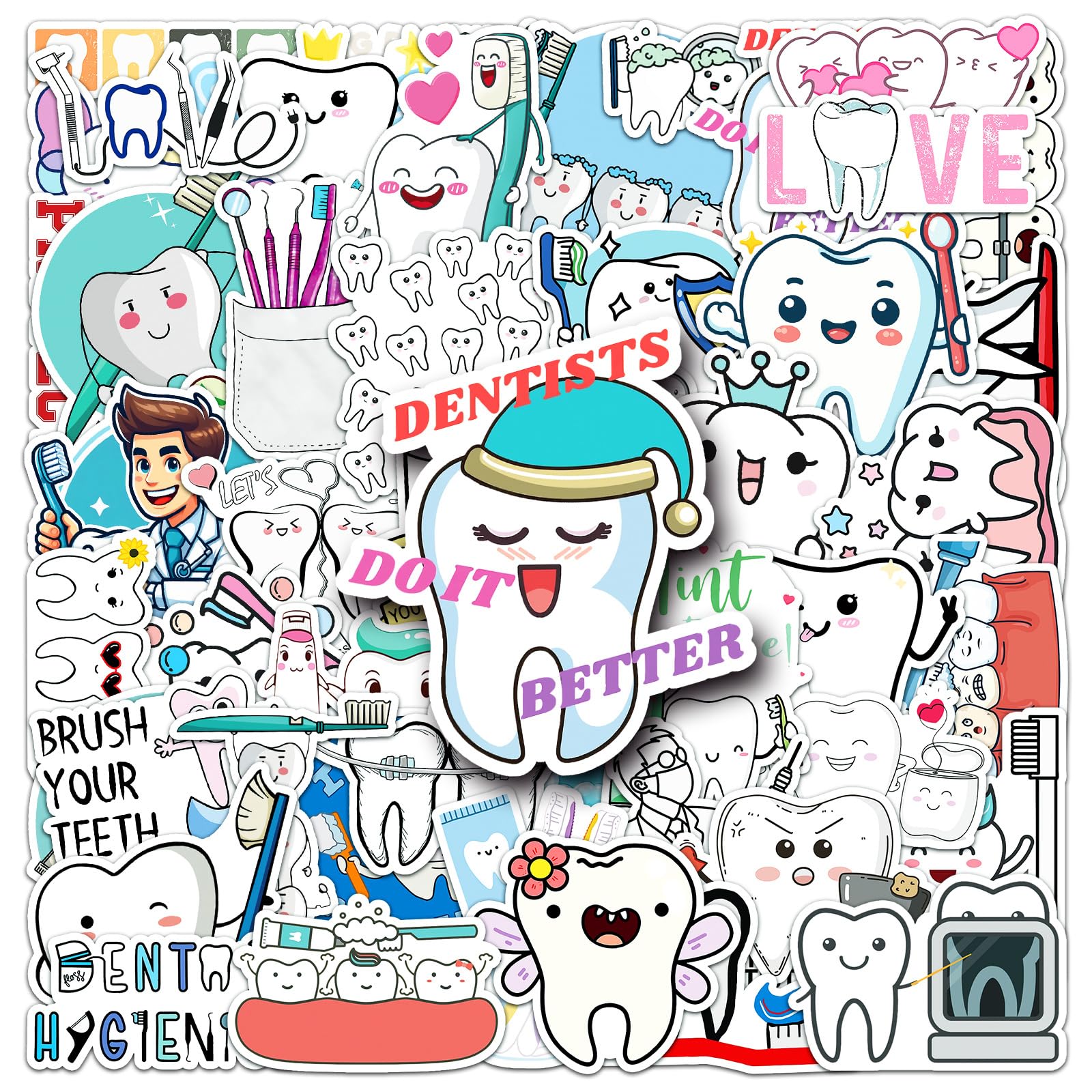 Jictegb Tooth Stickers on guitar for quick, removable style.