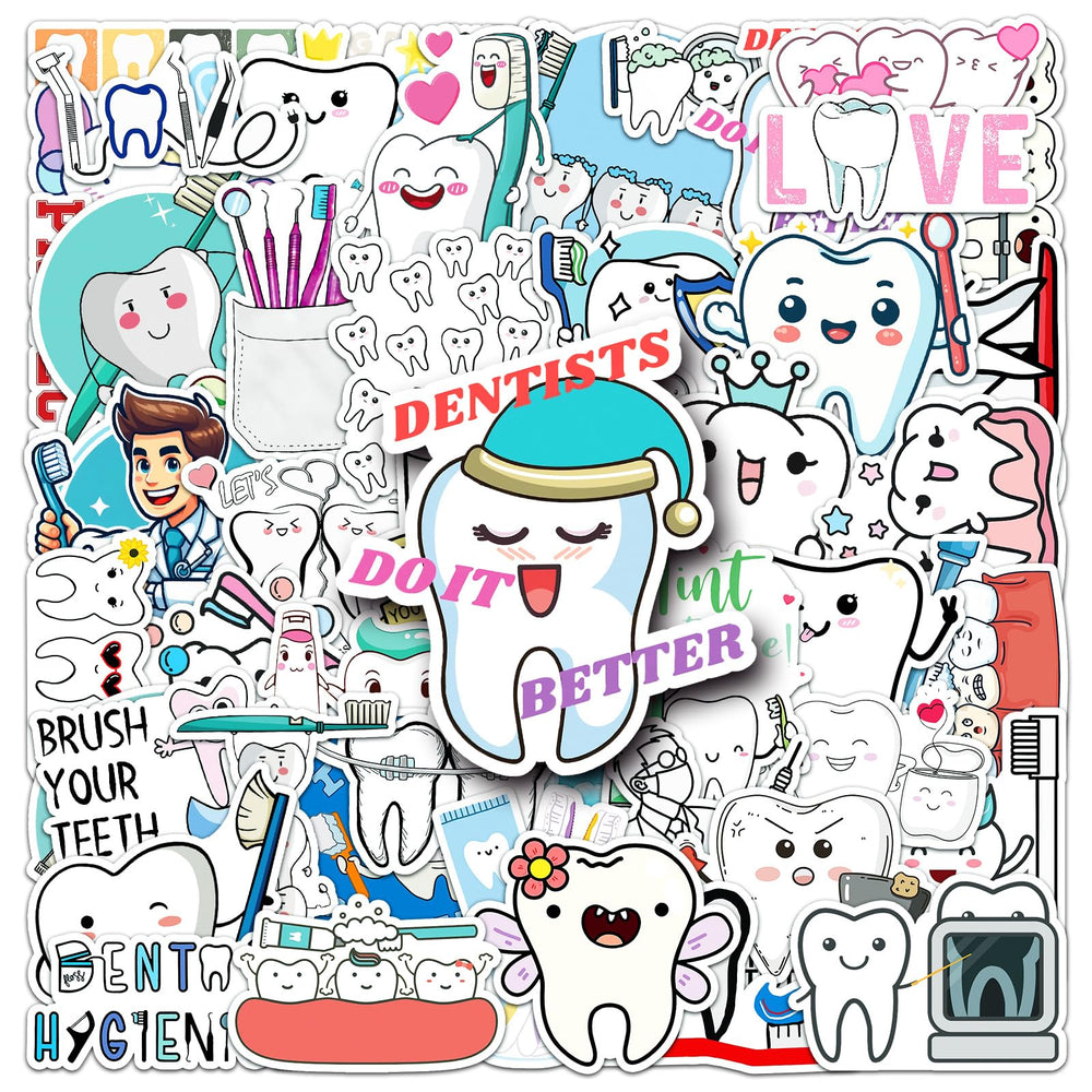 Jictegb Tooth Stickers on guitar for quick, removable style.