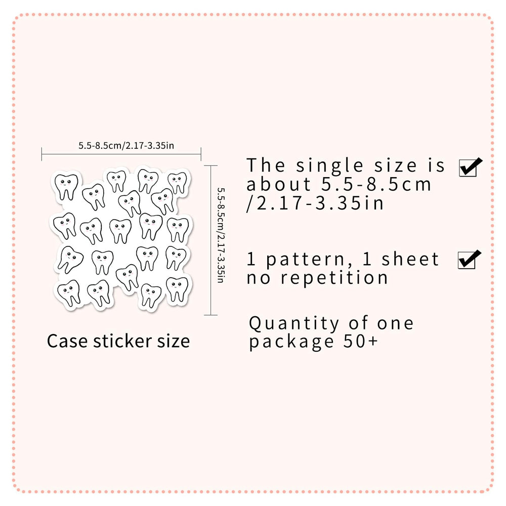 Jictegb Tooth Stickers on water bottle, waterproof and kid-friendly design.