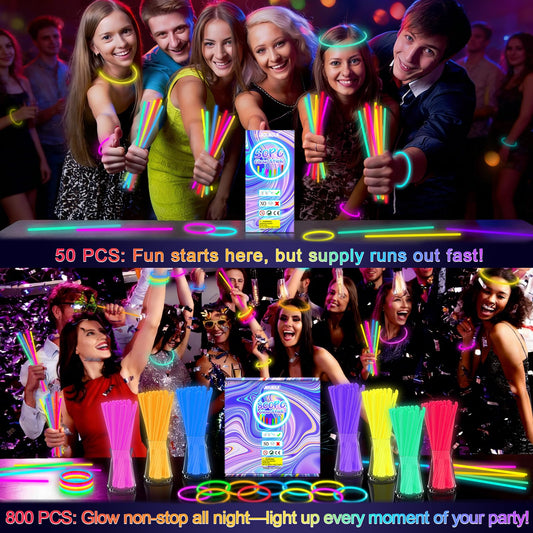 JICUICUI glow necklaces bulk with vibrant neon colors for parties.