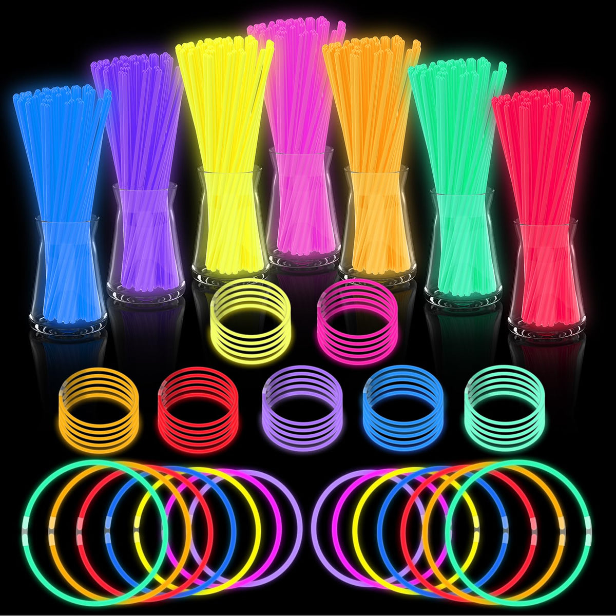 JICUICUI glow sticks bulk 50-pack for vibrant night-time celebrations