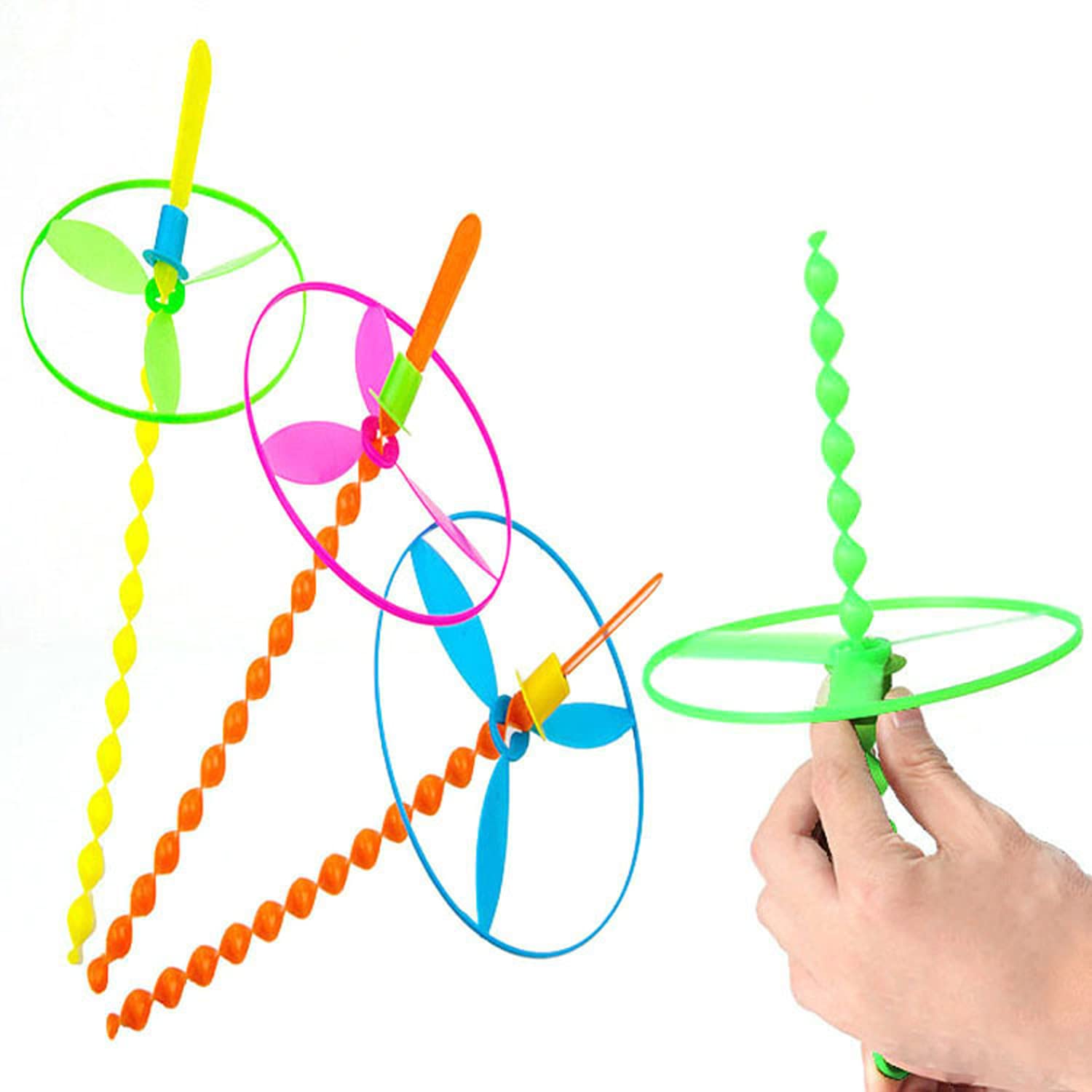JIEOU Flying Helicopter toy in action outdoors with kids enjoying