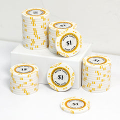 JIESITE Monte Carlo 14g poker chip set, 50 pieces, ideal for home Texas Hold'em.