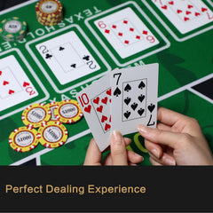 JIESITE poker mat velvet surface with fine patterns delivers easy card slides and tactile feel.