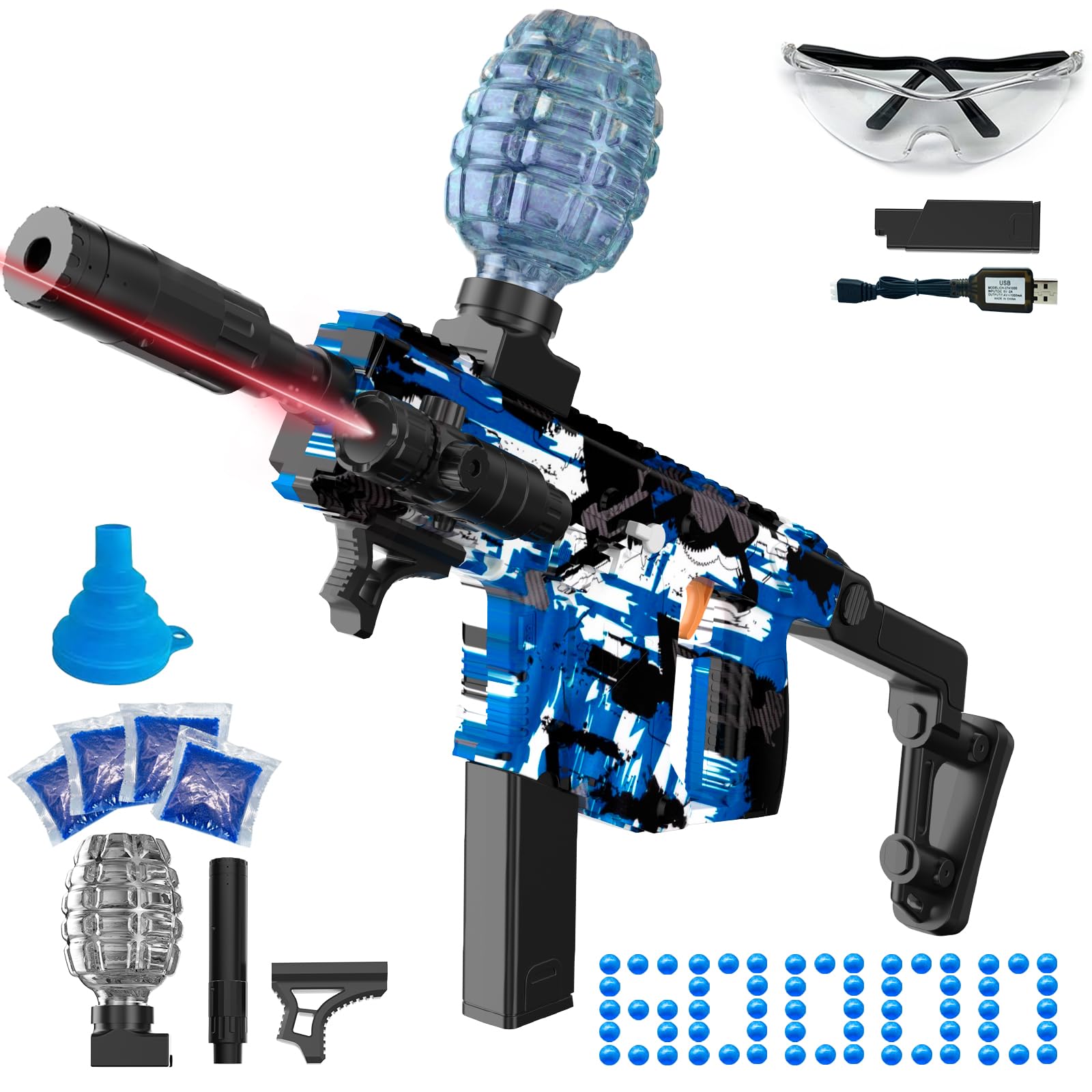 JIFTOK electric gel ball blaster blue for high-speed outdoor action.