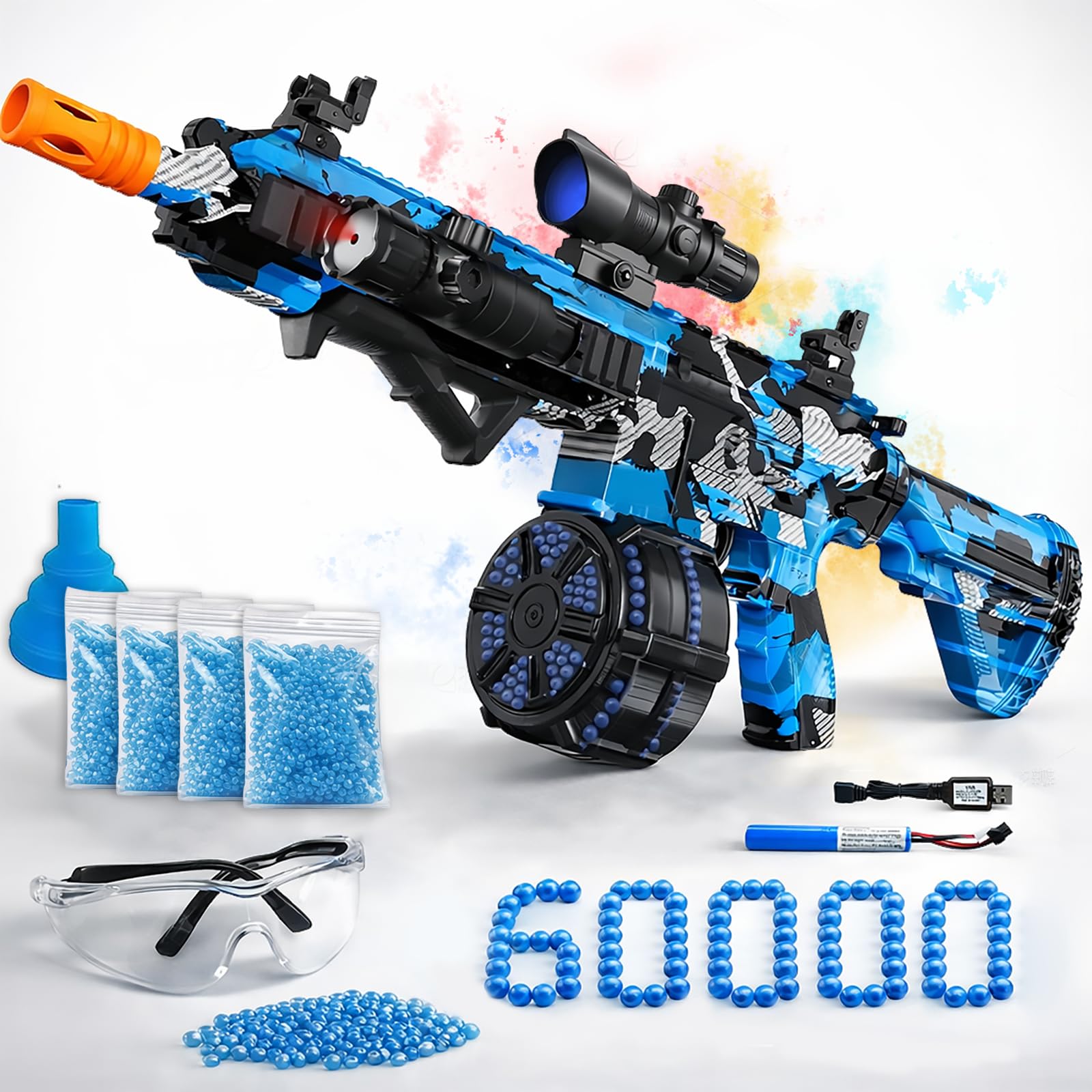 JIFTOK electric gel ball blaster front view for immersive outdoor battles.