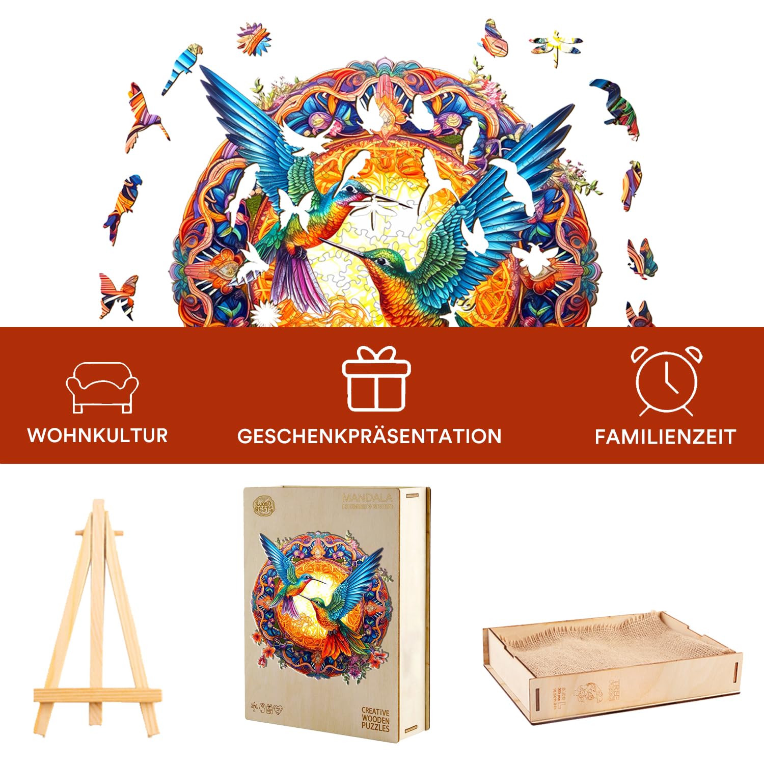 Jigfoxy hummingbird puzzle complete display ready for wall art