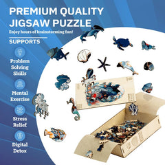 Jigfoxy seashell puzzle assembled display becomes decorative room art.