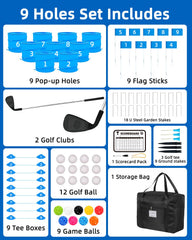 JIIFO 9 buckets arranged for customizable backyard course and practice.