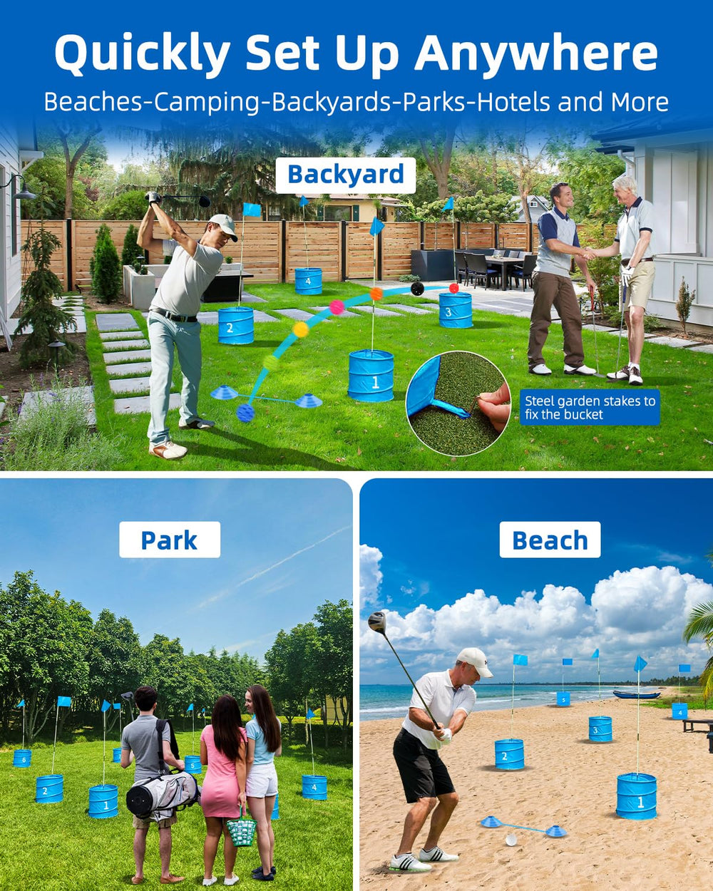 JIIFO on lawn setup suitable for adults and beginners to enjoy outdoor golf.
