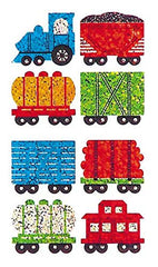 Jillson Roberts travel-themed train car stickers on a roll for projects
