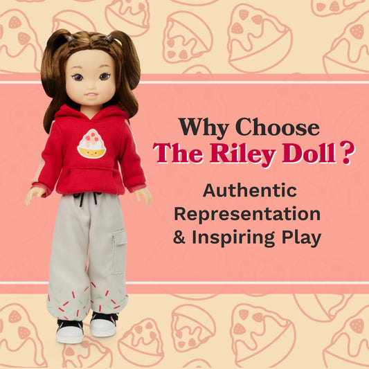 Jilly Bing Riley mixed doll side view with hair details supports creative styling.