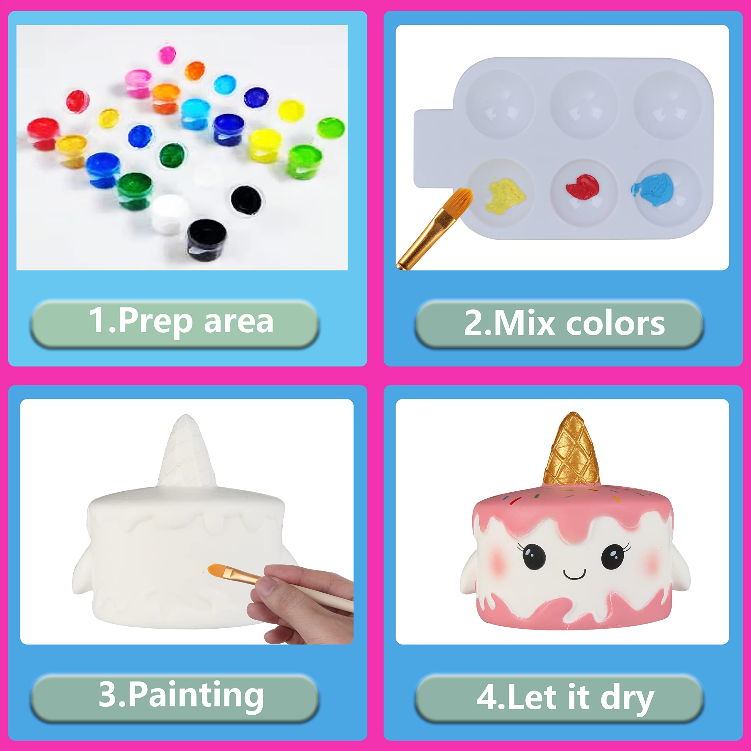 Jim&Gloria brushes and eye stickers set for decorating squishies