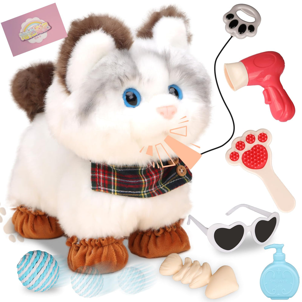 Jimate interactive walking cat toy with leash for imaginative play and responsibility