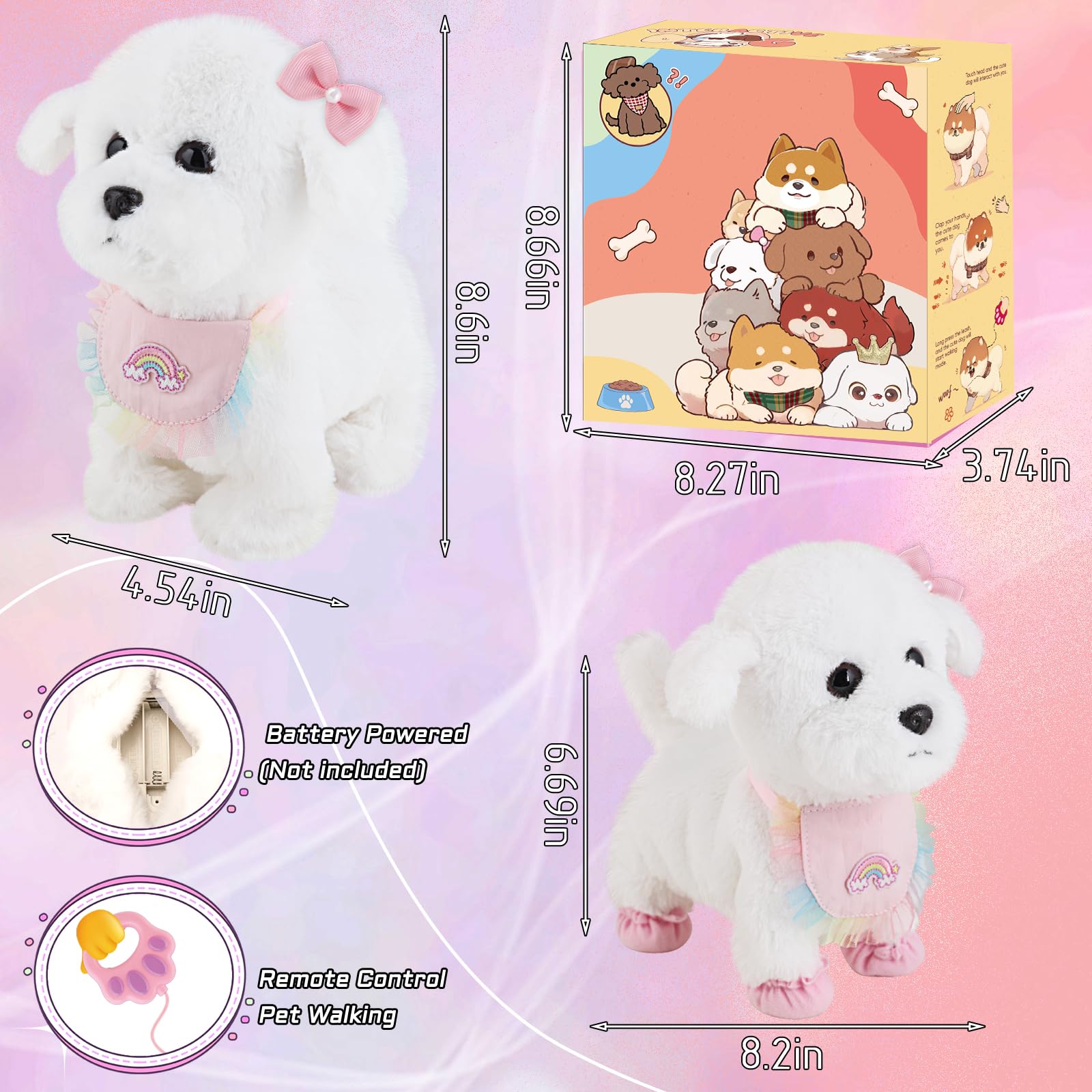 Jimate clap-activated puppy toy responding to voice cues during play
