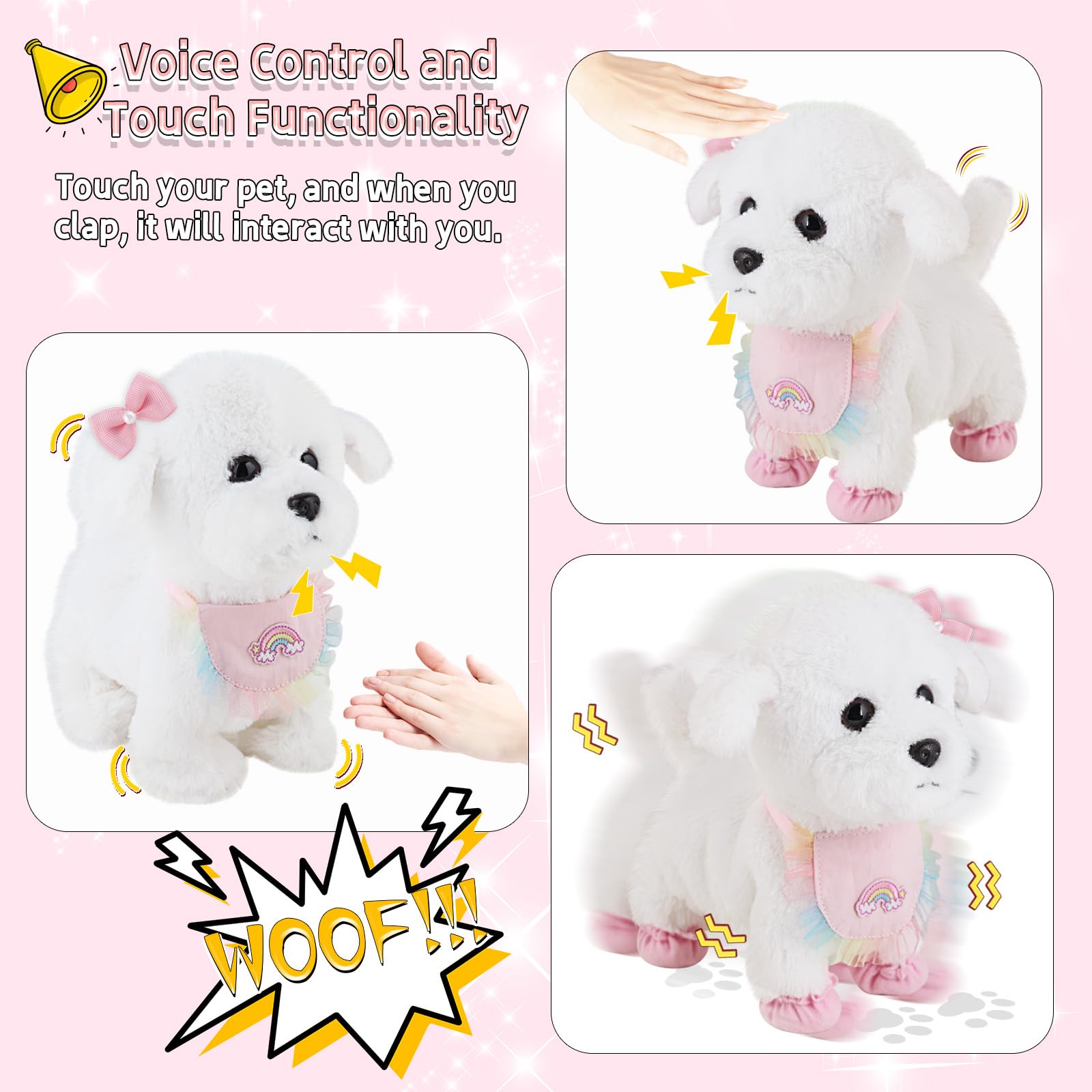 Jimate puppy toy with leash remote guiding play outdoors and indoors