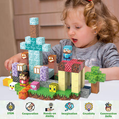 JIMI colorful construction blocks promote fine motor skills through tactile stacking.