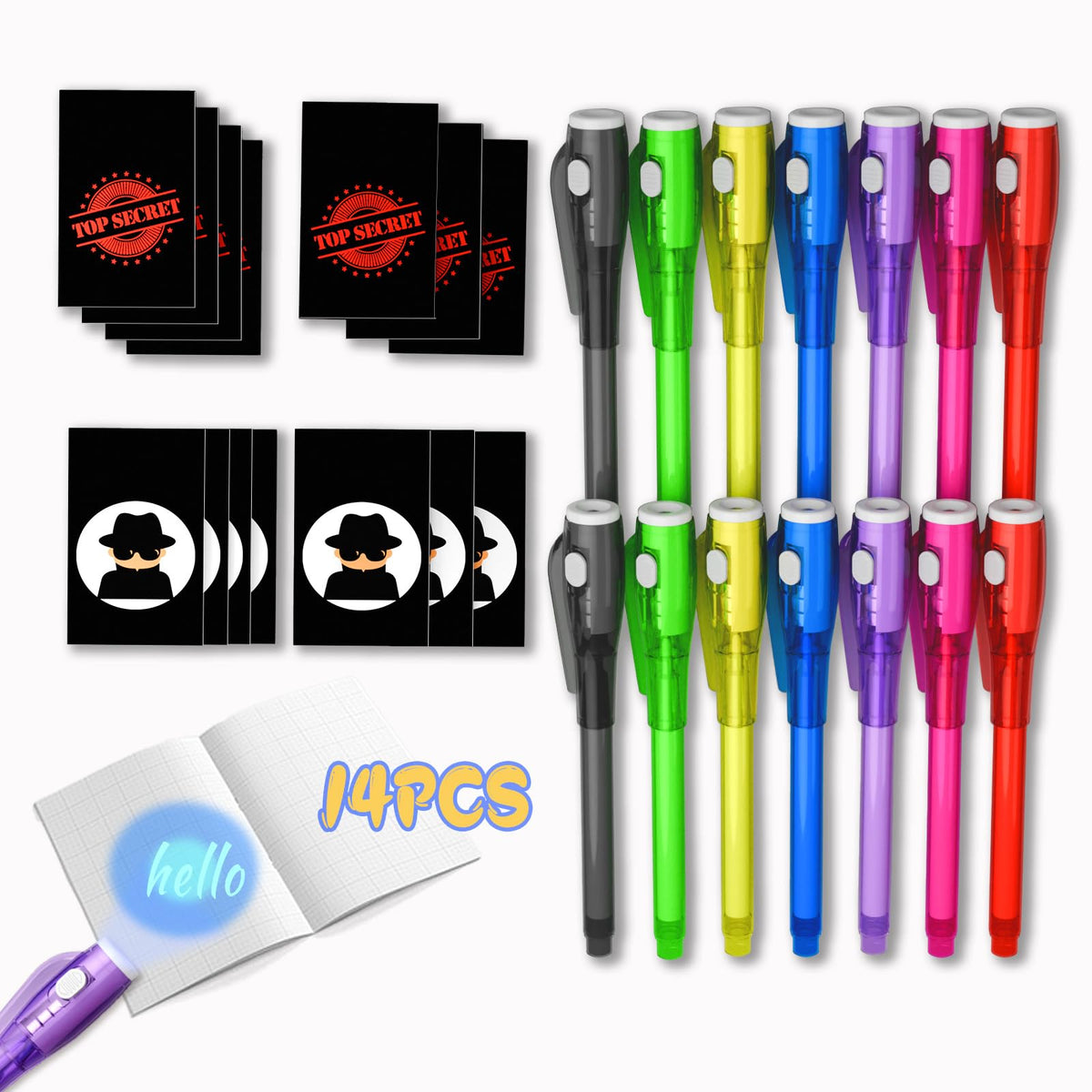 JIMMIDDA invisible ink pens with UV light for kids' party activities.