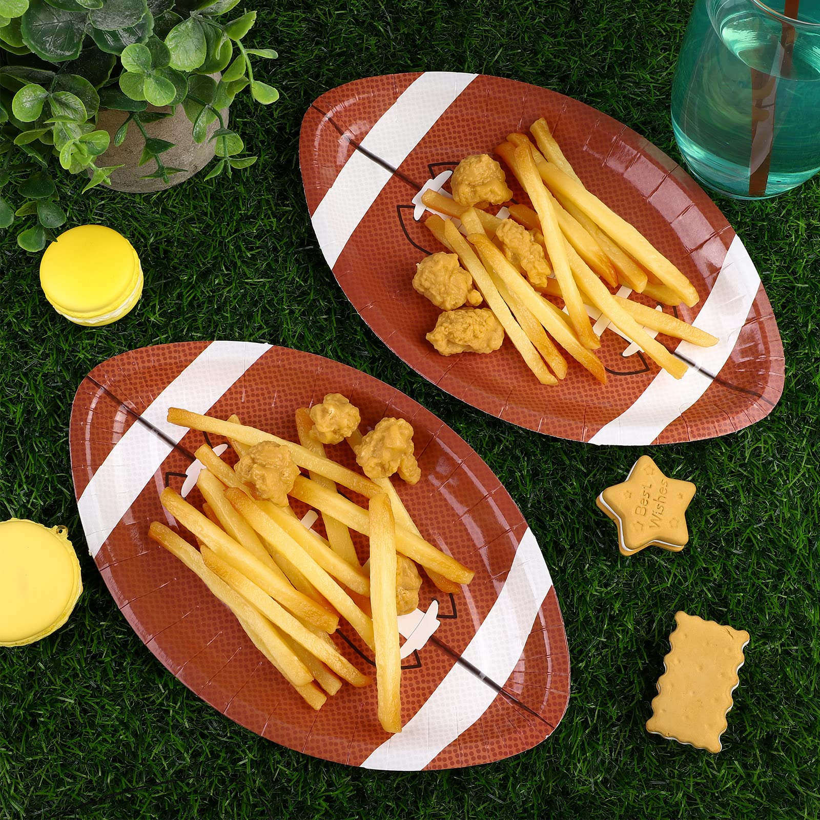 JimysCo ADXCO football plates outdoor picnic use.