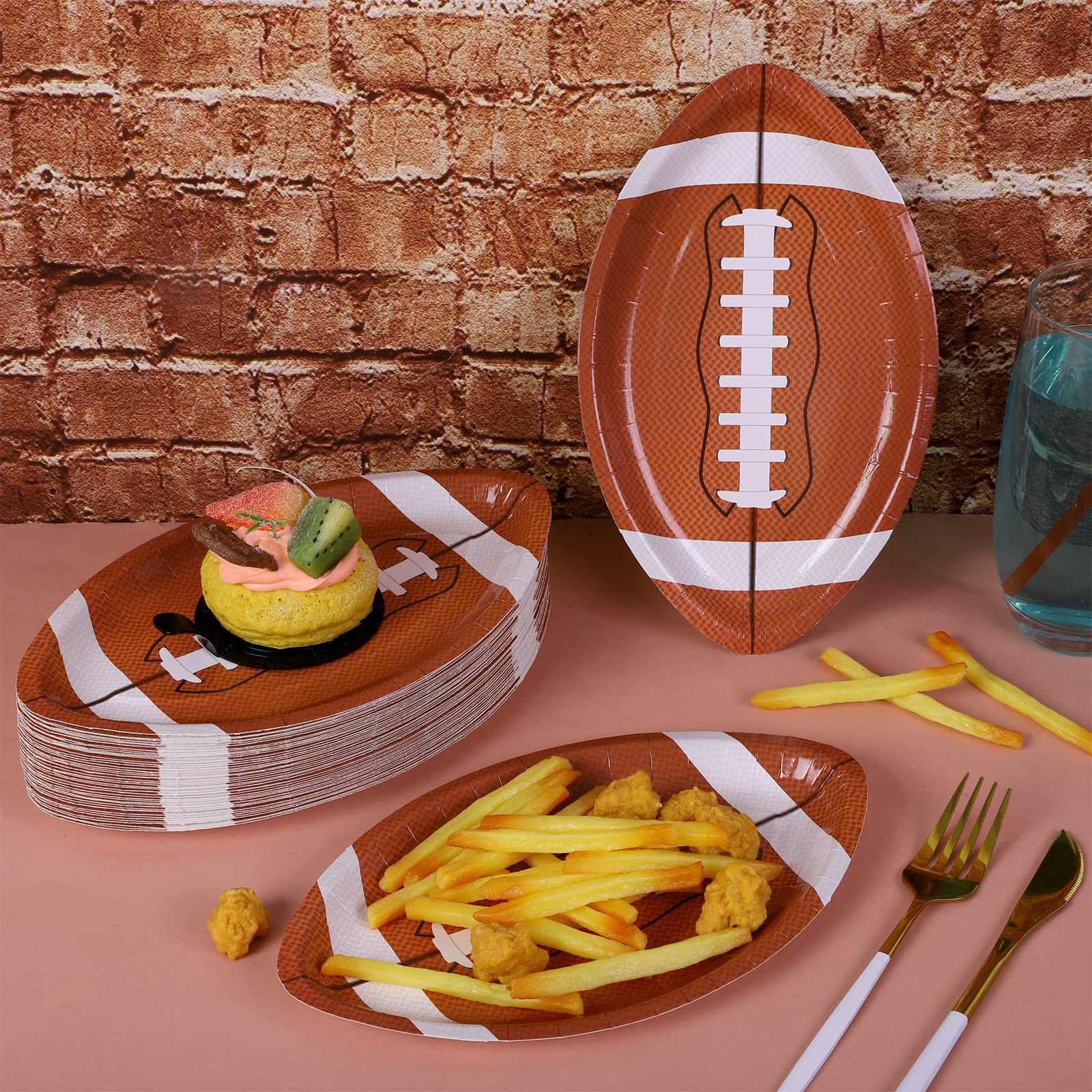 JimysCo ADXCO football plates stacked for quick setup.