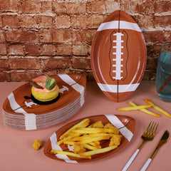 JimysCo ADXCO football plates stacked for quick setup.