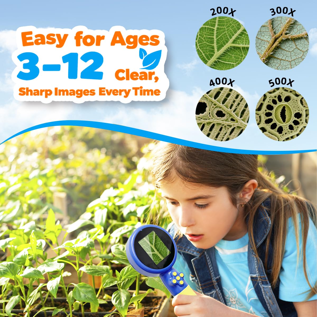 Jimzoo 1080p digital microscope delivers crisp HD observations.