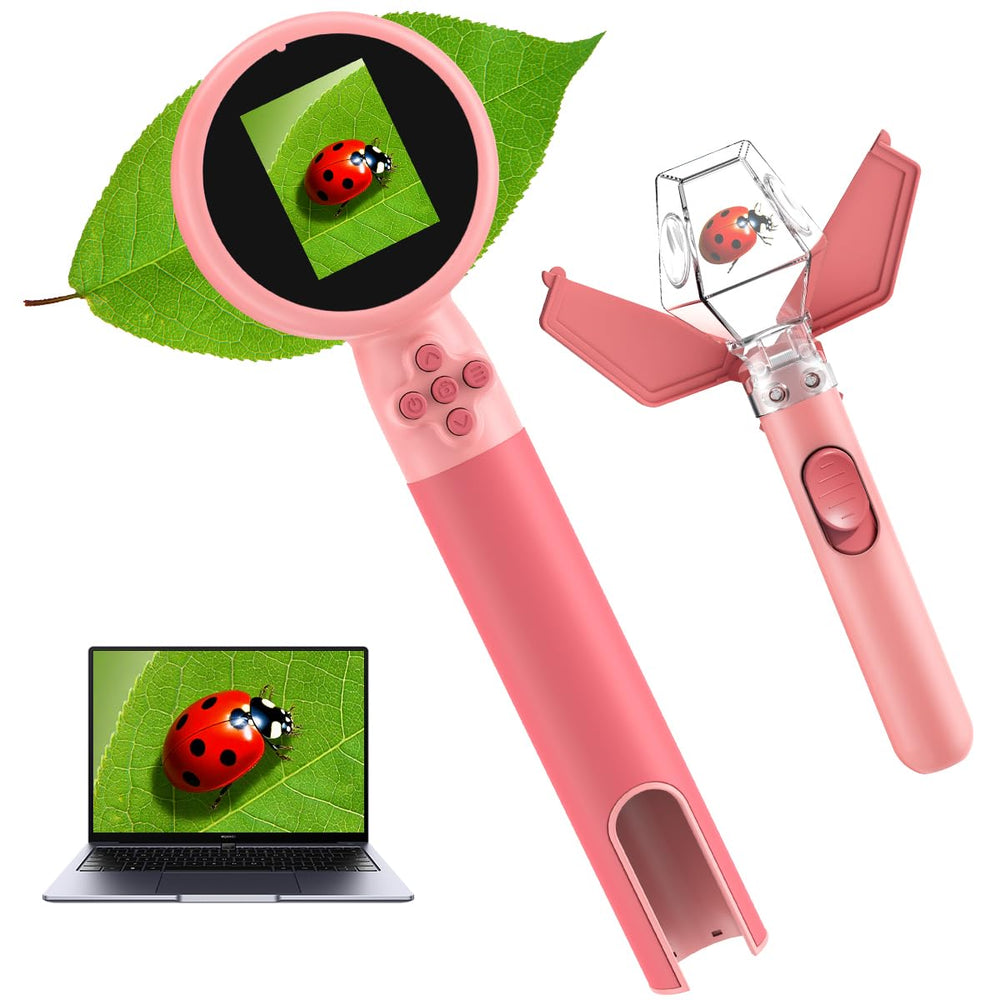 Jimzoo Kids Microscope with Bug Catcher—explore tiny details outdoors.