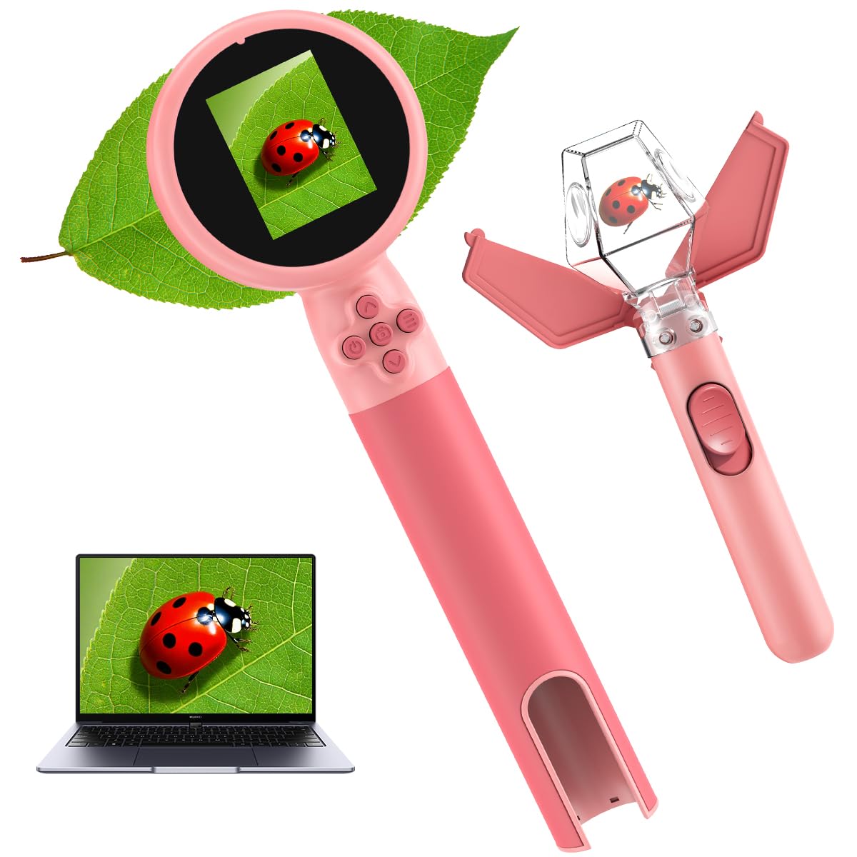 Jimzoo Kids Microscope with Bug Catcher—explore tiny details outdoors.