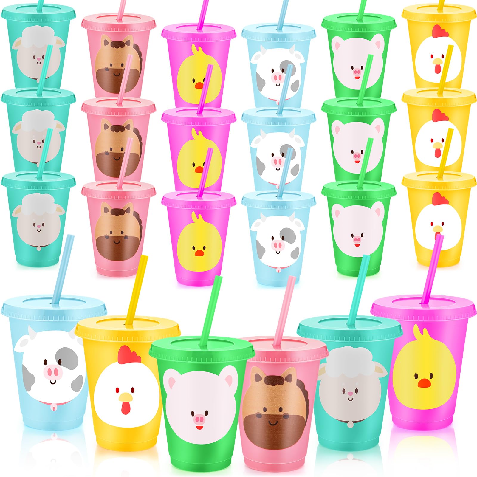 Jingmore farm animal cups design pig for kid-friendly drinks and table decor.