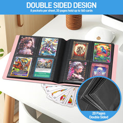 JIQEZNL binder shows 8-pocket sheets with 160 pockets for organized storage