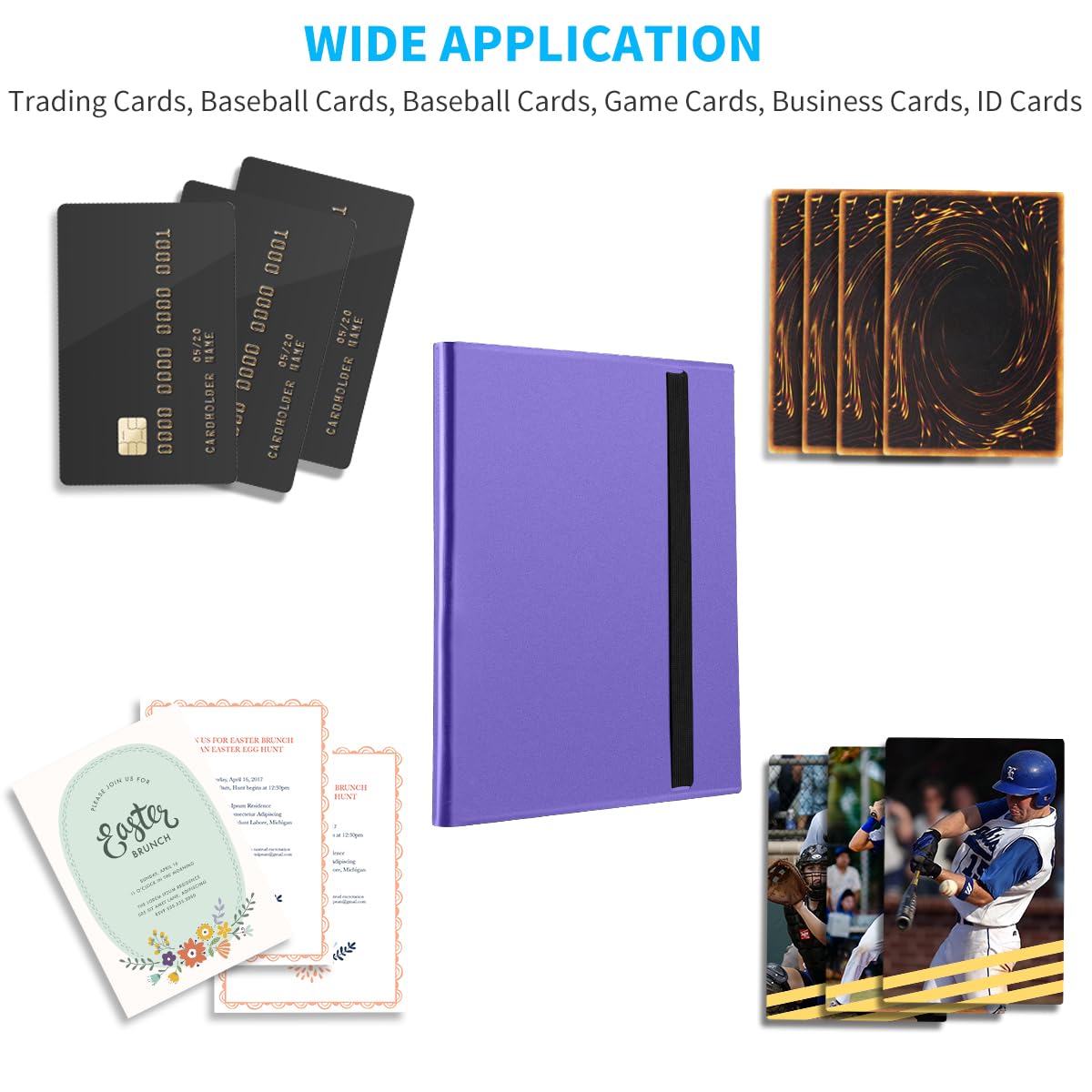 Binder opened flat for easy viewing of your collection.