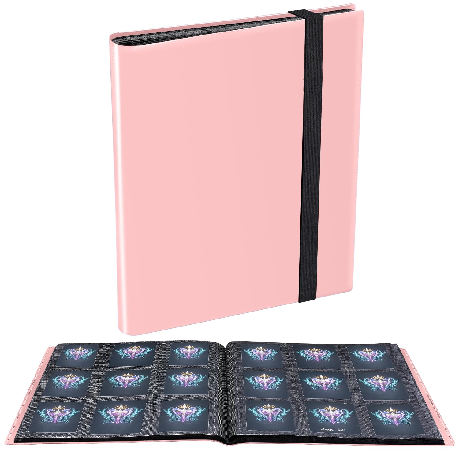 JIQEZNL Card Binder pink front cover protects your collection while staying stylish.