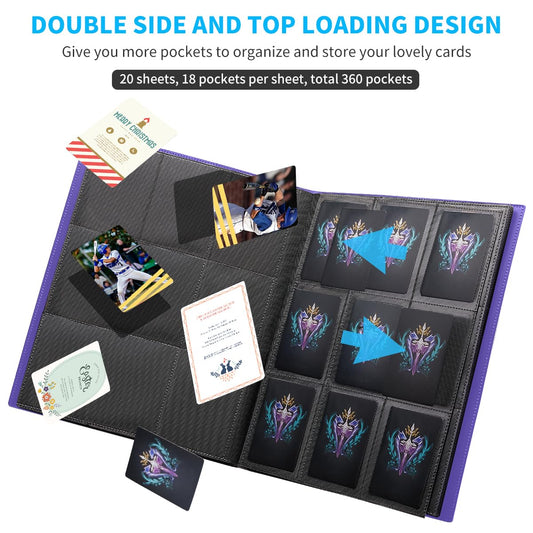 JIQEZNL binder side-loading pockets keep cards secure during movement.