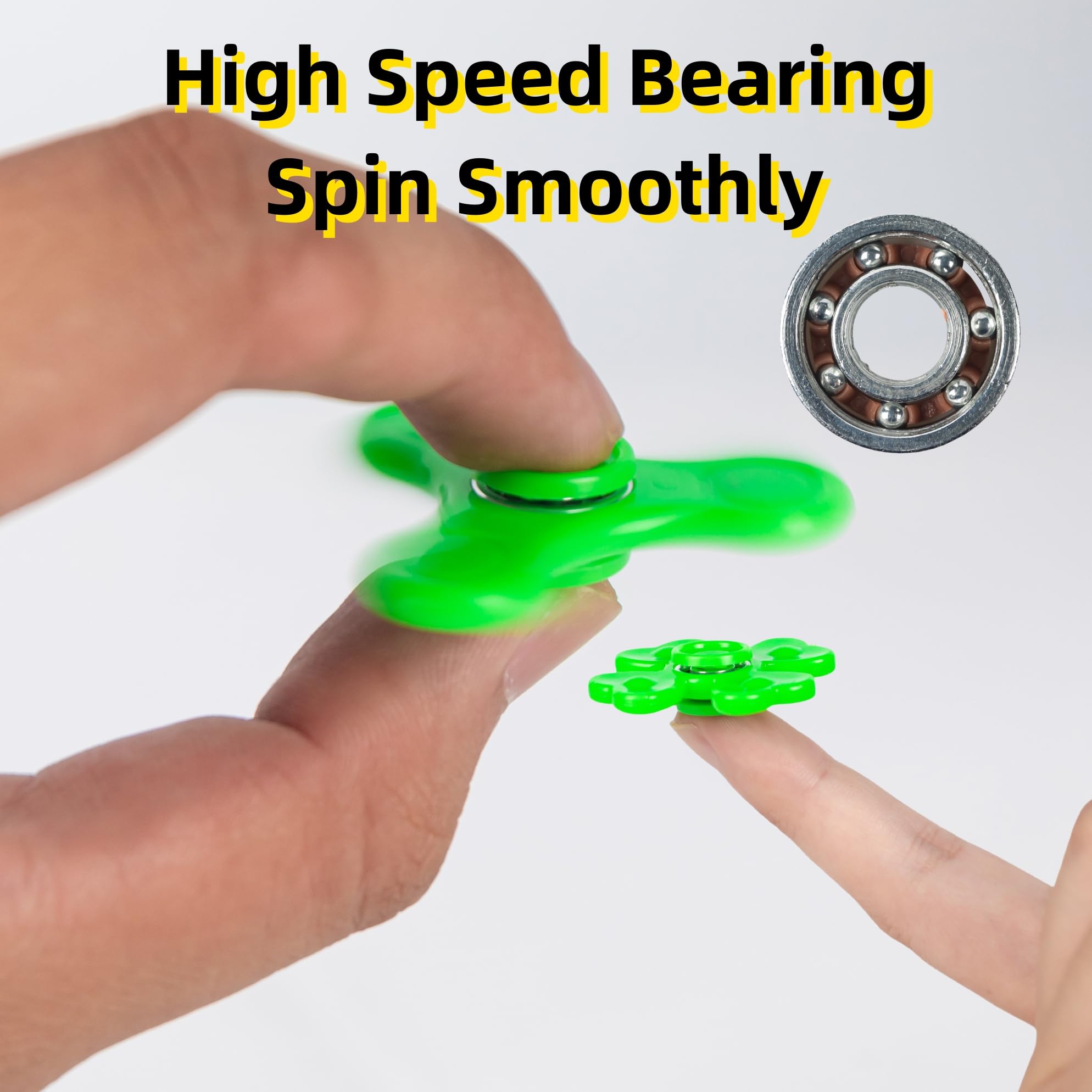 JIQILIHAI 24-pack fidget spinners with durable ABS plastic and metal bearings.