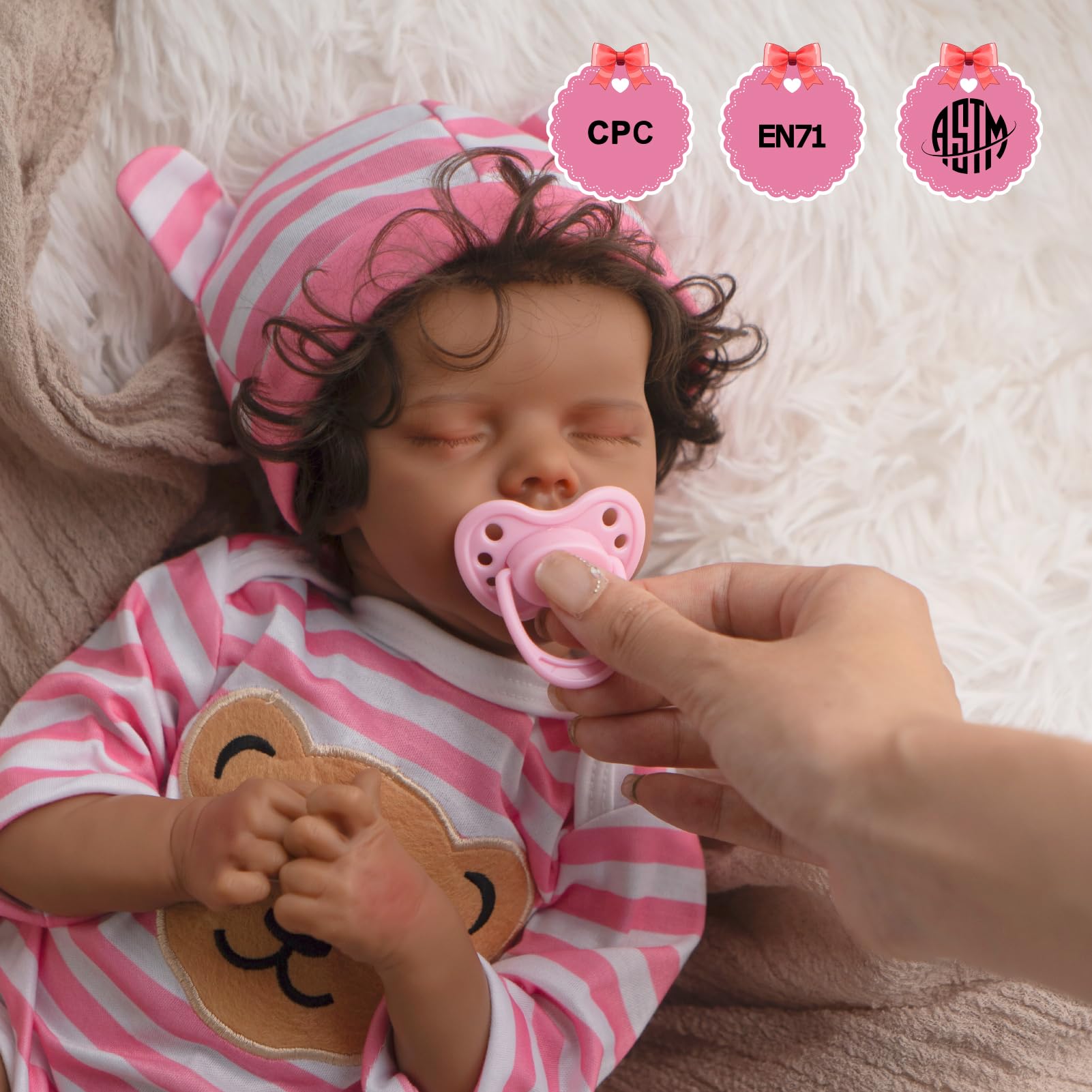 Jirachi reborn doll comes with feeding kit and accessories for nurturing play.