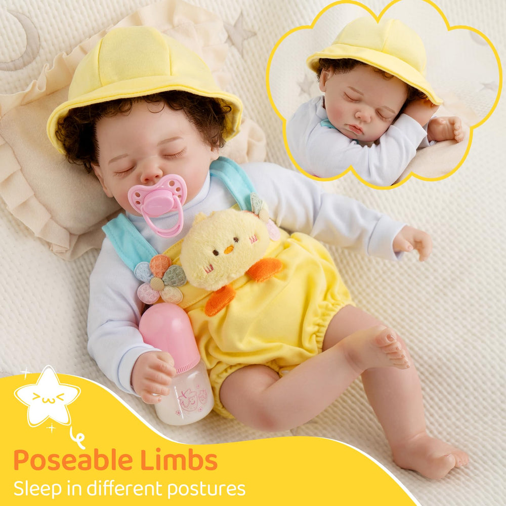 Jirachi hand-painted features enhance realism for pretend baby care