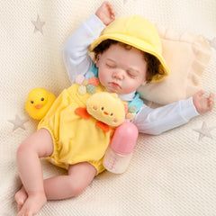 Jirachi lifelike reborn baby doll face with closed eyes for gentle, calming play