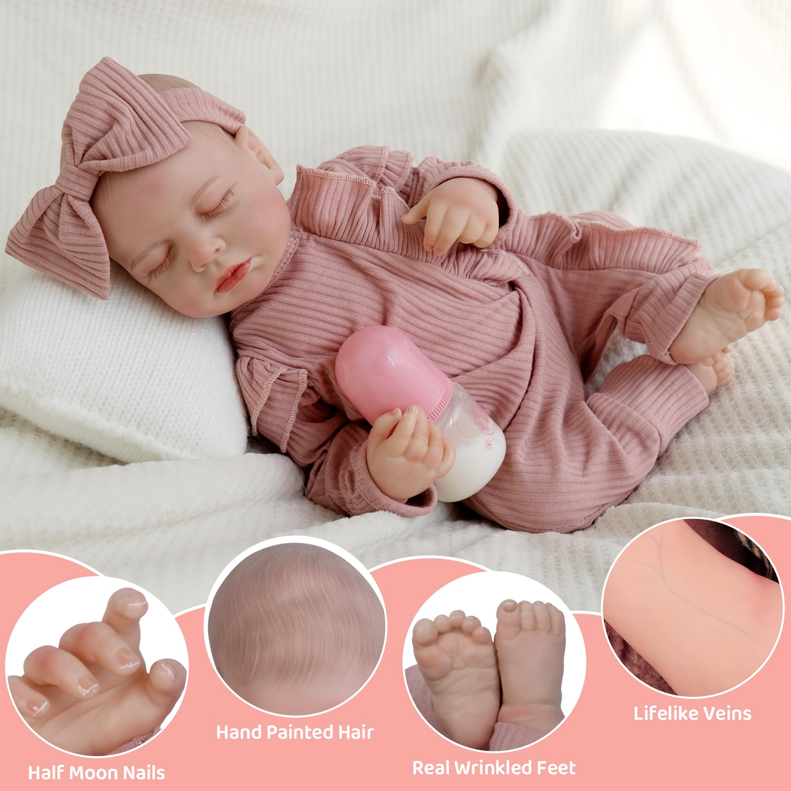 Jirachi reborn doll painted hair and lips add lifelike charm for dress-up